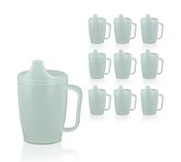 HaseMed Lot de 10 gobelets à bec pour personnes âgées avec poignée - Gobelet ergonomique avec bec pour boire en toute sécurité sans déversement, idéal pour les personnes ayant une fonction de la main
