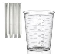 HaseMed Lot de 80 gobelets médicaux, 30 ml, gradués, en plastique, pour médecine, laboratoire, échantillons et ménage, hygiéniques et polyvalents, transparents