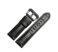 HASGTFM 22mm 24mm 26mm Retrol En cuir bande de montre universelle de luxe Fit for Pam Voir le bracelet de marque outil de motif crocodile(Black1 black,26mm)