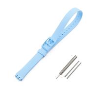 HASGTFM Boucle ardillon 12mm bracelet en silicone montre for femme accessoires adaptés for Swatch LW143 LB131 LB170 LS115 bracelet de montre long for enfants(Light Blue)