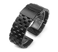HASGTFM Bracelet de montre en acier en acier inoxydable solide premium Bracelet Bracelet Men Femmes Femmes Black Silver Bracelet 26 mm 24 mm 22 mm 20 mm 18 mm(Black01,26mm)
