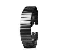 HASGTFM Bracelet de montre en acier inoxydable massif for hommes, adapté for Swatch YCS YAS YGS IRONY, en métal, 19 20 21mm, ceinture en maille, accessoires de montre(Schwarz,19mm)