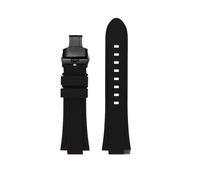 HASGTFM Bracelet de montre en caoutchouc de Silicone 24 * 16mm, Joint convexe, noir, bleu, vert, Orange, for hommes, adapté for Timex Adventure Tidal IQ T2N720 T2N721(Black-Black)
