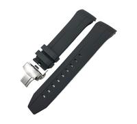 HASGTFM Bracelet de montre en caoutchouc et Silicone souple, 22mm 21mm, adapté for la série Tissot T120 Seastar T120417, Orange et noir, bracelet de montre de plongée(Black Silver 1,21mm)