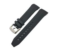 HASGTFM Bracelet de montre en caoutchouc et Silicone souple, 22mm 21mm, adapté for la série Tissot T120 Seastar T120417, Orange et noir, bracelet de montre de plongée(Black Silver,21mm)