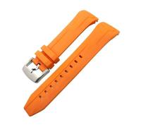 HASGTFM Bracelet de montre en caoutchouc et Silicone souple, 22mm 21mm, adapté for la série Tissot T120 Seastar T120417, Orange et noir, bracelet de montre de plongée(Orange Silver,21mm)