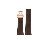 HASGTFM Bracelet de montre en caoutchouc Silicone, 25x13mm, for rayures souples, noir, marron, gris, vert, for hommes, adapté for Patek Philippe(B Brown-RG)