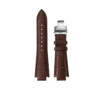 HASGTFM Bracelet de montre en cuir accessoires adaptés for Tissot 1853 T60 Bracelet de montre T60.1.513 hommes femmes Bracelet de montre convexe 24 × 14mm Bracelet(Brown-silver a)