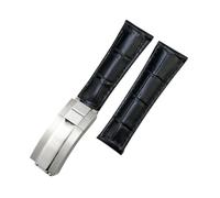 HASGTFM Bracelet de montre en cuir de grain de crocodile for extrémité incurvée for maillons métalliques de 20 mm adapté for Rolex Submariner adapté for GMT adapté for DAYTONA Yacht-Master bracelet ve