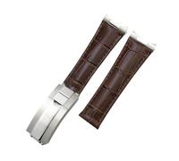 HASGTFM Bracelet de montre en cuir de grain de crocodile for extrémité incurvée for maillons métalliques de 20 mm adapté for Rolex Submariner adapté for GMT adapté for DAYTONA Yacht-Master bracelet ve