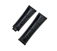 HASGTFM Bracelet de montre en cuir de grain de crocodile for extrémité incurvée for maillons métalliques de 20 mm adapté for Rolex Submariner adapté for GMT adapté for DAYTONA Yacht-Master bracelet ve