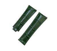 HASGTFM Bracelet de montre en cuir de grain de crocodile for extrémité incurvée for maillons métalliques de 20 mm adapté for Rolex Submariner adapté for GMT adapté for DAYTONA Yacht-Master bracelet ve