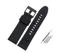 HASGTFM Bracelet de montre en Nylon for hommes, 24mm 26mm 28mm, adapté au Diesel DZ4500 DZ4506 DZ7420 DZ4318, fond en Silicone, étanche, noir, vert(Black-black bucke,28mm)