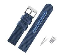 HASGTFM Bracelet de montre en nylon tissé for Seiko 5 militaire SNK789 Bracelet de montre en toile étanche for citoyen 18 mm 20 mm 22 mm 24 mm hommes femme(Blue silver bucke,22mm)