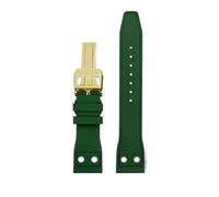 HASGTFM Bracelet de montre en silicone fluororubber 20 mm 21 mm 22 mm souple anti-poussière bleu noir vert foncé for bracelet de montre for rivets adapté for IWC Pilot Mark-xx(Green-Gold,21mm)