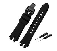 HASGTFM Bracelet de montre en silicone for hommes, adapté for Casio PROTREK PRW-6100Y PRW-3000 PRW-3100 PRW-6000Y/YT/FC-1, boucle de montre en acier inoxydable(Black Black Folding)