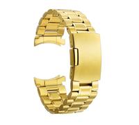 HASGTFM Bracelet en acier inoxydable for extrémité incurvée solide, 22mm, 20mm, adapté for Samsung Galaxy Watch 3 Band Active 2 Gear S3, Bracelet 18mm 24mm adapté for Huawei(Gold,18mm)