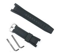 HASGTFM Bracelet en résine for hommes, accessoires de montre for boucle ardillon adaptés au bracelet Casio GST-S130 S110 S100 W130L W100 W110 210, bracelet de sport étanche(Black Silver Buckle)