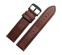 HASGTFM Ceinture de montre en cuir, extrémité droite, bracelet de montre for femmes, 4 couleurs, chaîne de montre Vintage for hommes, 20 22mm(Dark brown black,20mm)