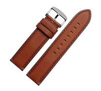 HASGTFM Ceinture de montre en cuir, extrémité droite, bracelet de montre for femmes, 4 couleurs, chaîne de montre Vintage for hommes, 20 22mm(Brown silver,18mm)