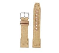 HASGTFM Convient for Longines Fit for Pioneer Fit for comcast Sports bracelet de montre L3.810 L3.820 742 Pilot Nylon toile cuir bas hommes bracelet de montre 20mm 21mm 22mm(Khaki pin buckle,21mm)