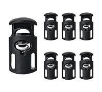 Hash Lot de 6 bloqueurs de cordon à ressort en plastique à trou unique pour cordon de serrage, paracorde, tente, lanière (6 pièces), noir, longueur : 27 mm/2,7 cm, largeur : 15 mm/1,5 cm