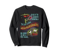 Hash-Slinging Slasher Funny Horror Movie Poster Cartoon Sweatshirt