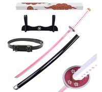 Hashiman - Katana Demon Réplique Manga Sabre + Support Epée Bois + Ceinture - Catana Japonais Cosplay Décoration Jouet Enfant Adulte - Jeu Déguisement Deco Ninja (Kanao Tsuyuri)