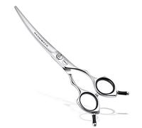 HASHIMOTO Ciseaux de toilettage pour chiens, 6.5 pouces, lames courbes à 30 degrés, poids léger, ciseaux pour animaux de compagnie pour couper le visage et les pattes.