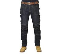 HASHOOB TRADING FZE Hommes Jeans de Travail pour Hommes Pantalons Multiples Poches Pantalons de Travail de Combat de sécurité des constructeurs (Bleu5-30WX30L)