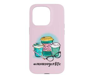 Hashtag Manager Life Girl Patron J'aime Le café #managerlife Coque pour iPhone 15 Pro