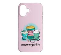 Hashtag Manager Life Girl Patron J'aime Le café #managerlife Coque pour iPhone 16