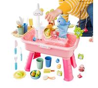 Hasihendy Tables d'eau Extérieur, Jeux d'eau Exterieur, Jouet Table Shower, Aquaplay Eau Sable, 4-en-1 Activité avec Pompe pour Garçons Filles Le, Piscine, Anniversa