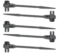 HASKYY 5x Jeu de clés à cliquet pour échafaudage Clé à cliquet pour échafaudage avec fente pour écrou à oreilles 19/22 mm Clé à cliquet réversible droite/gauche - Clé à double douille 4 en 1 outil