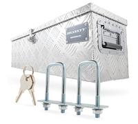 HASKYY Boîte à outils pour Remorque en aluminium 80 x 22 x 22 cm - 37 L Coffre de timon Caisse de Transport et Rangement verrouillage avec 3 clés