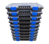 HASKYY Boîte d'assortiment 10x Organisateur XL - Divisé et empilé - 345x249x50 mm Armoire pour petites pièces Boîte à outils Boîte à vis