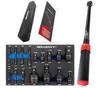HASKYY Clé dynamométrique 1/2" 65-350 Nm avec adaptateur pour visseuse à percussion à rotule Jeu d'adaptateurs pour douille à choc 1/4", 3/8", 1/2", 3/4", 17 pièces