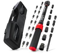 HASKYY Clé dynamométrique 1/4" 2-25Nm, écrous 7 8 10 11 13 14mm, embouts Torx T10 T15 T20 T25 T30, avec adaptateurs de prolongation, pour vélo, moto, e-bike