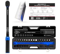 HASKYY Ensemble de clés dynamométriques 1/2 pouce 50 - 350 Nm pour voiture - Accessoires : tige d’extension, embouts, inserts pour écrous, adaptateurs - Ensemble d’outils de réparation pour atelier