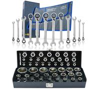 HASKYY Ensemble d'outils liquet avec douilles 5/32-1.1/4-pouces liquet 1/4-1 pouce avec angle de travail 15° Pouces/pouce 36 pièces