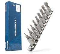 HASKYY Jeu d’Embouts Hexagonaux 1/4" H2-H10 Douilles Allen, Embouts Clé Hexagonale, Set de Bits pour Visseuse et ouille