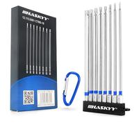 HASKYY Jeu de 8 Embouts Torx Extra Longs 150 mm T8-T40 - Magnétiques, Acier S2, Hexagonal 1/4", pour Visseuse et Perceuse