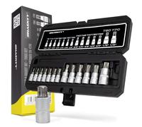 HASKYY Jeu de douilles intérieures Torx - Jeu d’embouts pour écrous Torx T8 - T70 - Outils pour écrous 0,6 cm 0,9 cm 1,27 cm