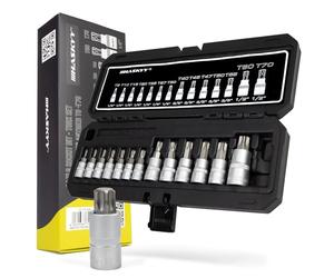 HASKYY Jeu de douilles intérieures Torx - Jeu d’embouts pour écrous Torx T8 - T70 - Outils pour écrous 0,6 cm 0,9 cm 1,27 cm
