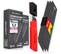 HASKYY Jeu de lames de cutter 18 mm (noir, lot de 100) - Lames de rechange SK5 en acier au carbone - Lames cassables