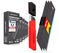 HASKYY Jeu de lames de cutter 18 mm (noir, lot de 250) - Lames de rechange SK5 en acier au carbone - Lames cassables