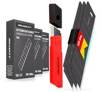 HASKYY Lot de 120 lames de cutter sécables SK5 - 18 mm - En acier au carbone - Pour cutter à moquette - Noir - Extrêmement tranchantes