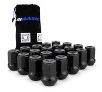 HASKYY Lot de 20 écrous de roue noirs M14 x 1,5 x 34 SW19 Cônes pour jantes en aluminium Compatible avec les modèles US-CARS