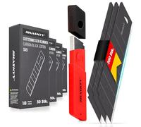 HASKYY Lot de 200 lames de cutter sécables SK5 - 18 mm - En acier au carbone - Pour cutter à moquette - Noir - Extrêmement tranchantes
