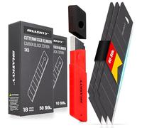 HASKYY Lot de 60 lames de cutter sécables SK5 - 18 mm - En acier au carbone - Pour cutter à moquette - Noir - Extrêmement tranchantes